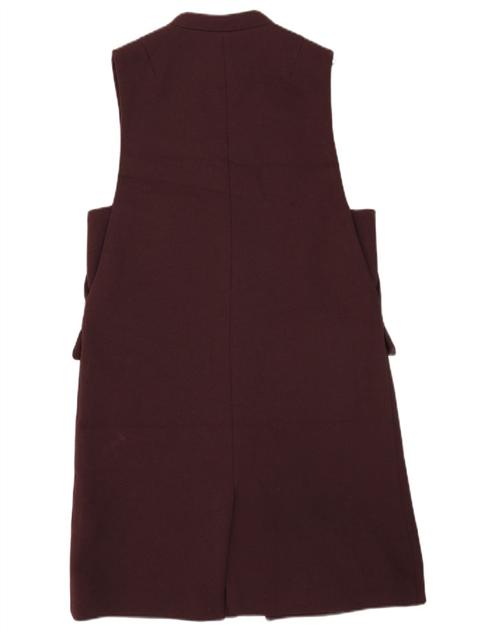 Gilet aperto da donna ZARA UK 10 piccolo marrone poliestere