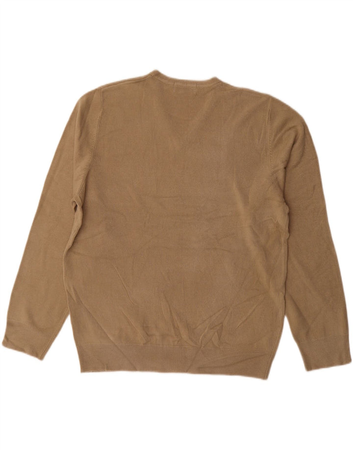 MARKS & SPENCER Maglione da uomo con scollo a V UK 41/43 Large Beige