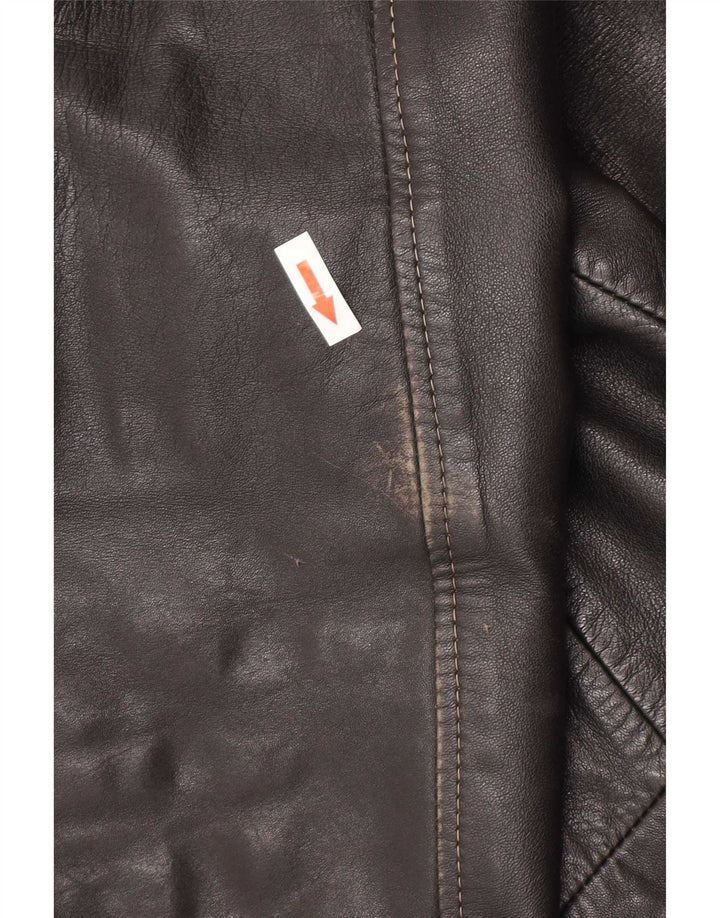 Giacca in pelle vintage da uomo UK 40 grande nera
