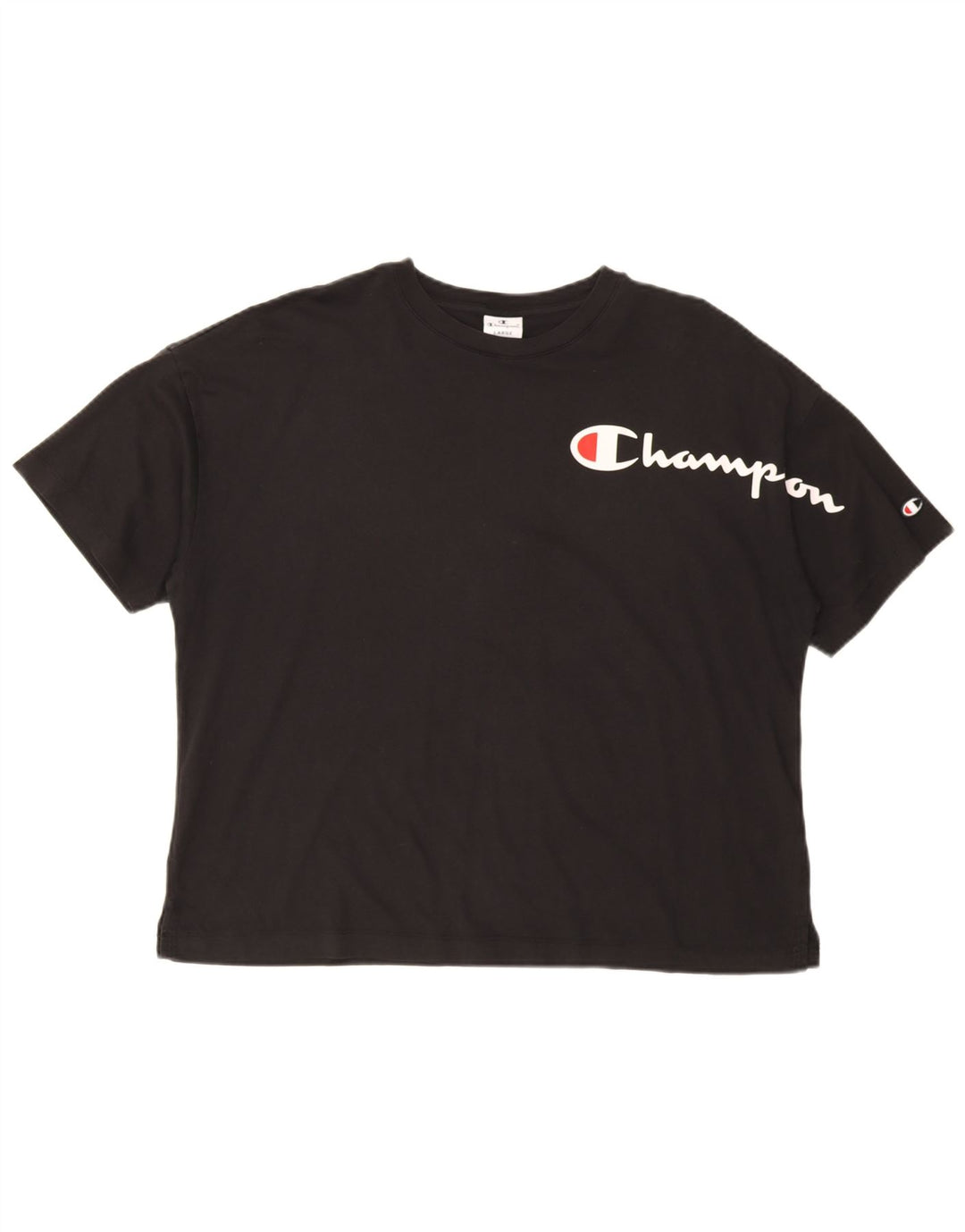 T-shirt grafica oversize da donna Champion Top UK 16 Large Nera