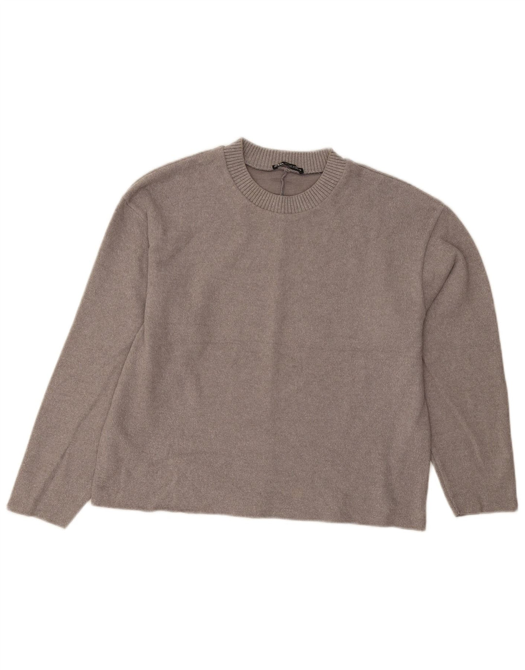 Maglione corto girocollo da donna Zara UK 14 Grigio medio