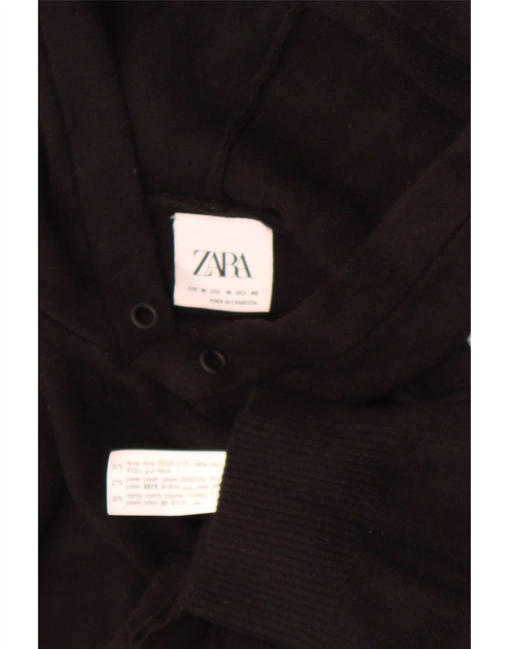 Maglione con cappuccio Zara da uomo in viscosa nera media