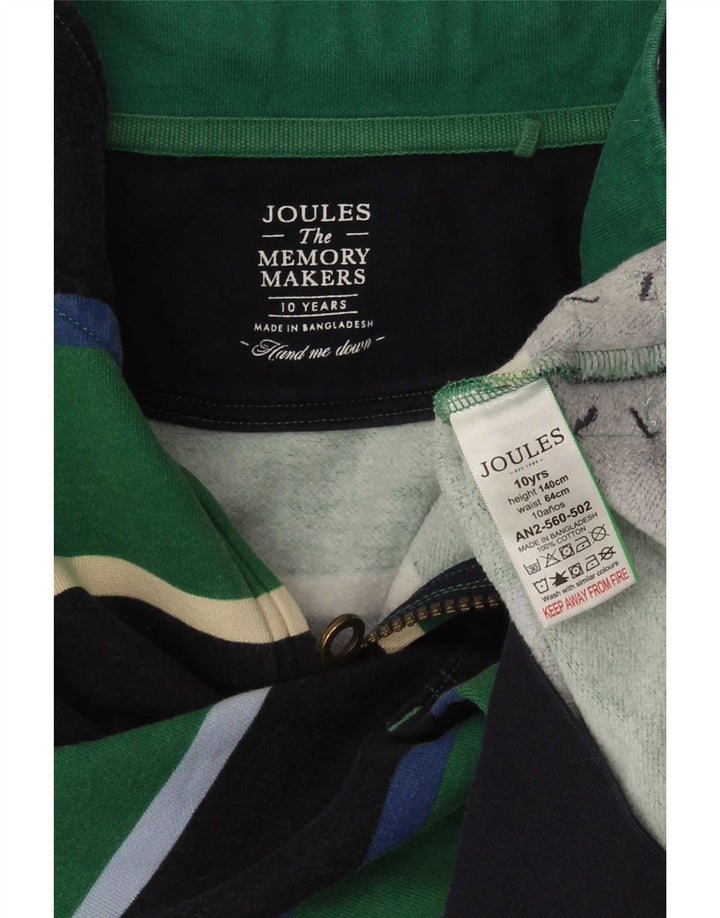 Joules Felpa con collo con zip per ragazzi, 9-10 anni, a righe multicolori