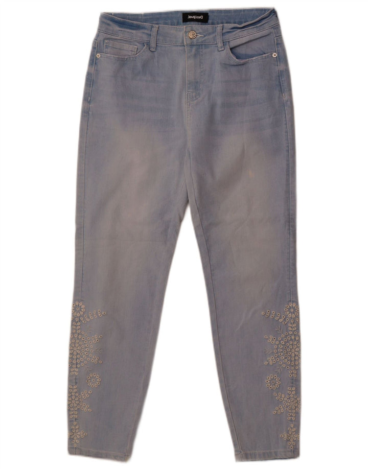 Jeans slim da donna Desigual W31 L26 cotone floreale blu