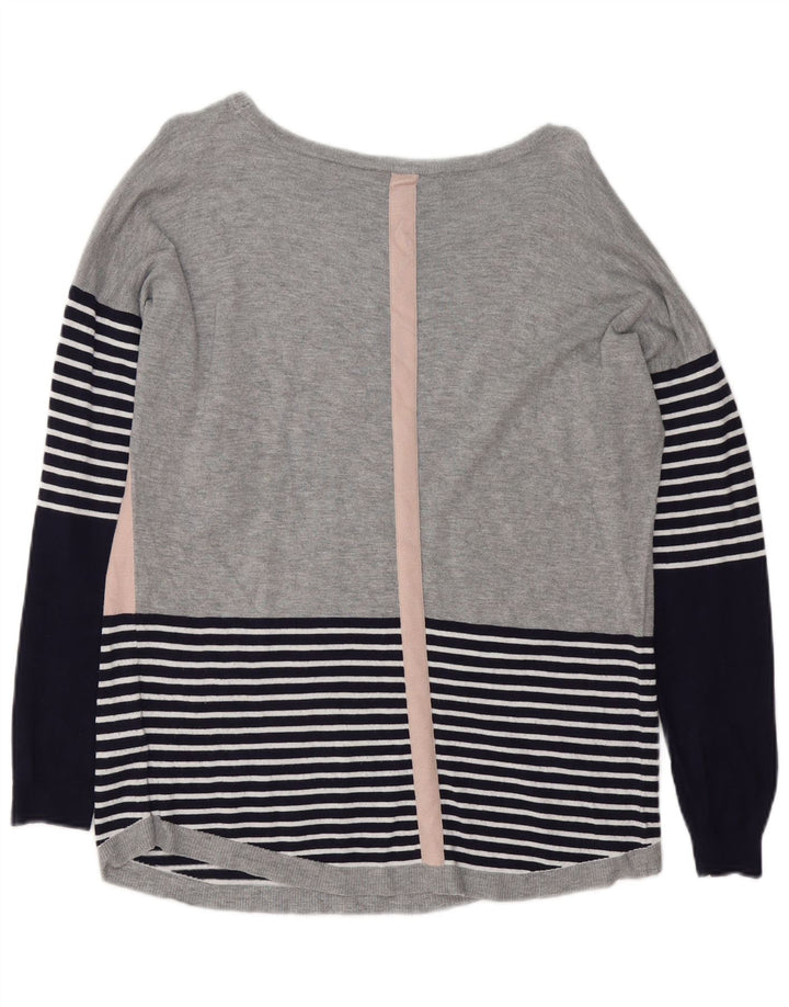 Maglione maglione con scollo a barca da donna Oasis UK 14 a righe multicolori medie
