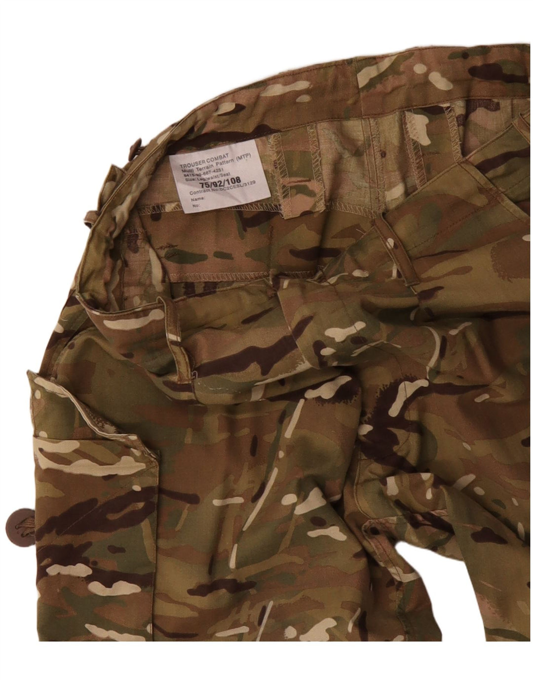 Pantaloni cargo dritti da uomo VINTAGE W34 L29 cotone mimetico kaki