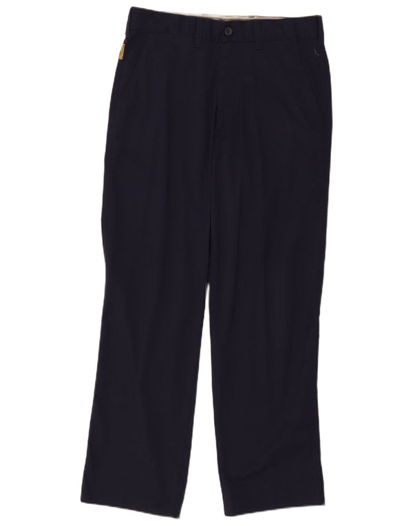 Pantaloni chino dritti da uomo Armani IT 46 Small W30 L30 poliestere blu navy
