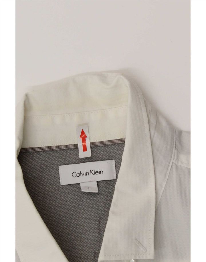 Camicia a maniche corte da uomo Calvin Klein grande in cotone bianco