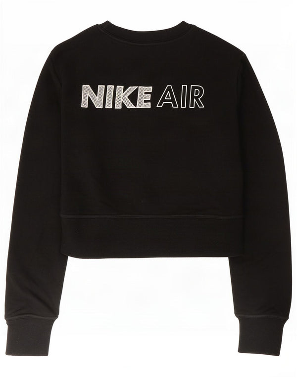 Felpa con grafica corta Nike da donna UK 10 piccola in cotone nero