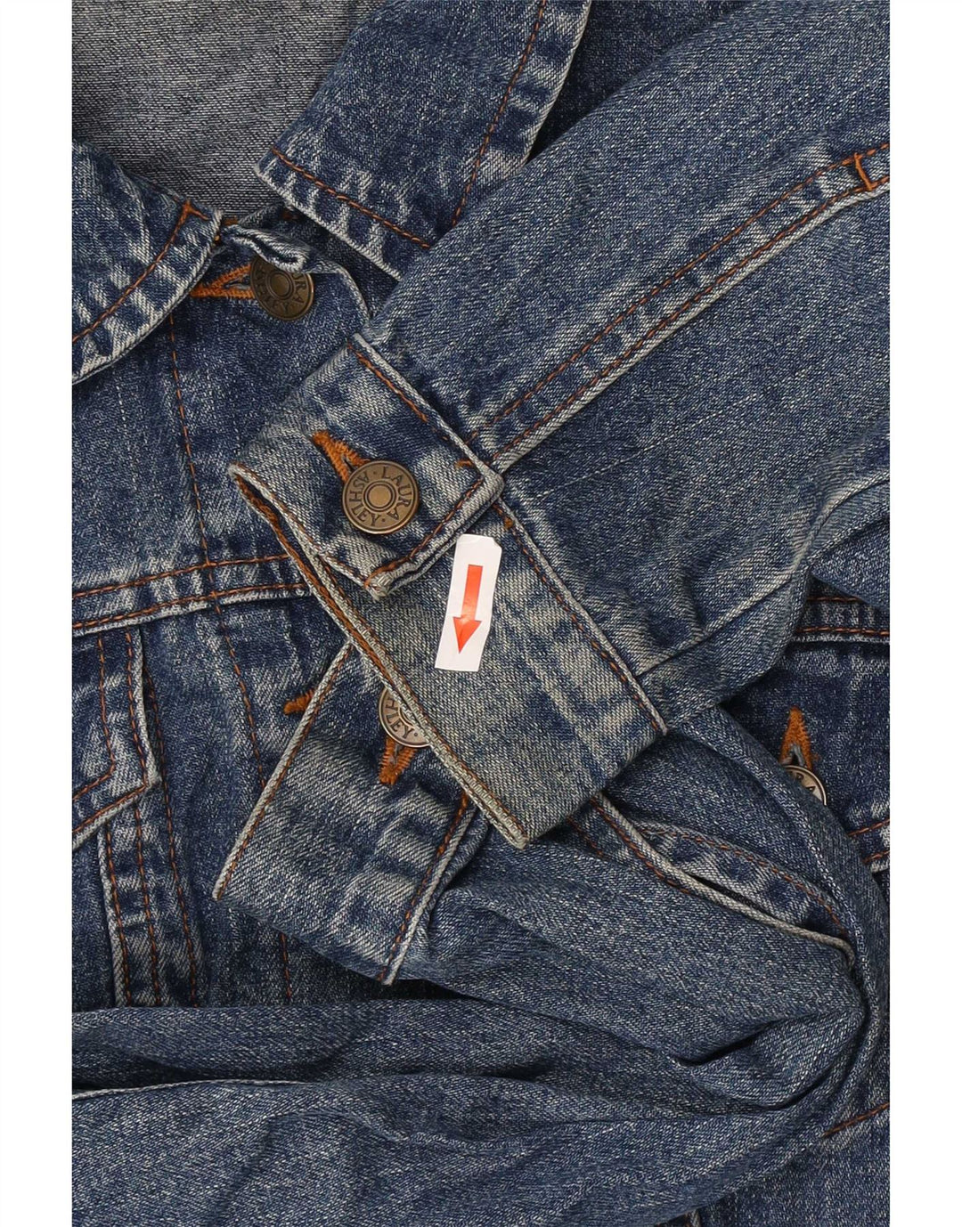 Giacca di jeans corta da donna Laura Ashley UK 12 Cotone blu medio