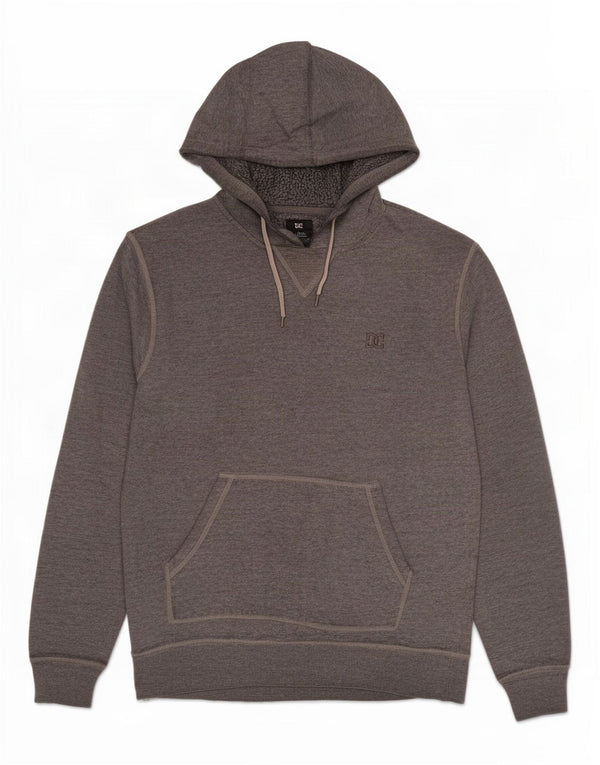 Felpa con cappuccio da uomo DC Small in cotone grigio screziato