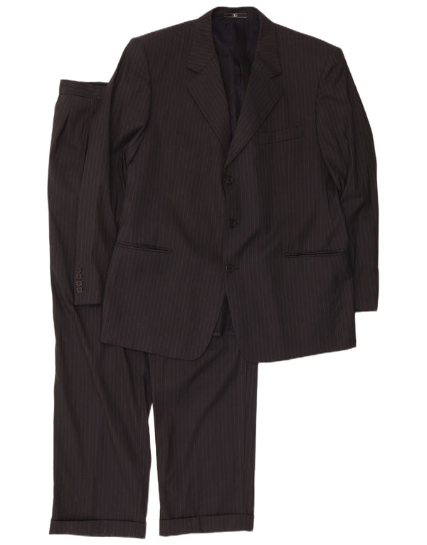 Valentino Mens 3 Button 2 Piece Suit IT 56 3XL W40 L31 Grey Pinstripe Wool