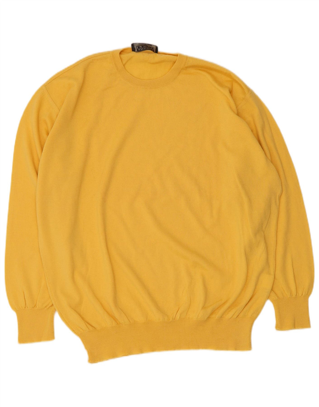 Maglione Maglione Girocollo Uomo Andrea Fenzi IT 52 Large Giallo Lana