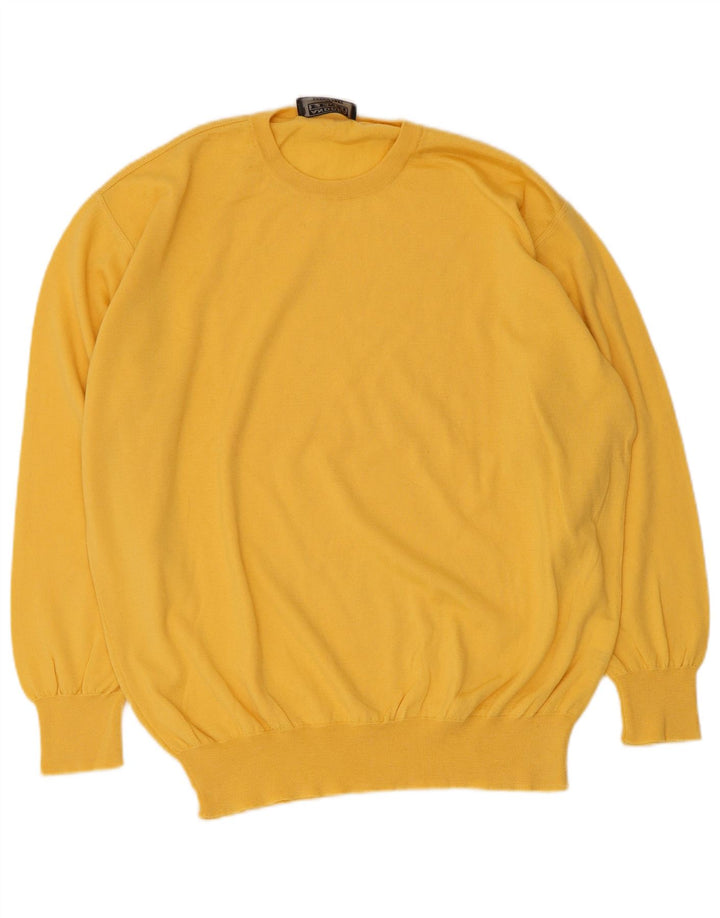 Maglione Maglione Girocollo Uomo Andrea Fenzi IT 52 Large Giallo Lana