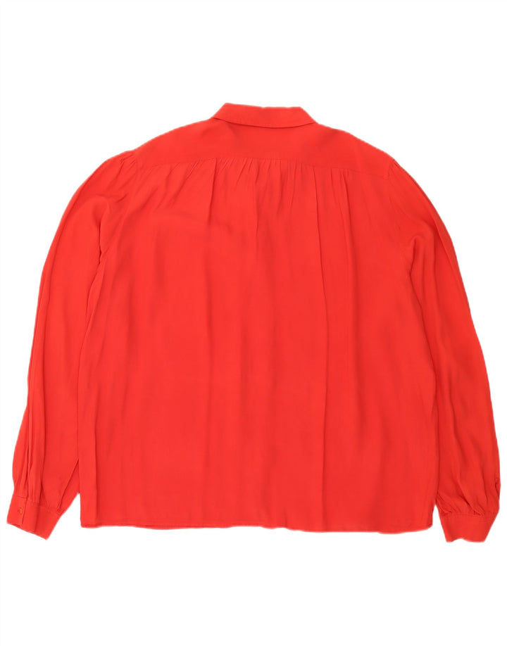 Camicetta camicia vintage da donna UK 18 XL rossa