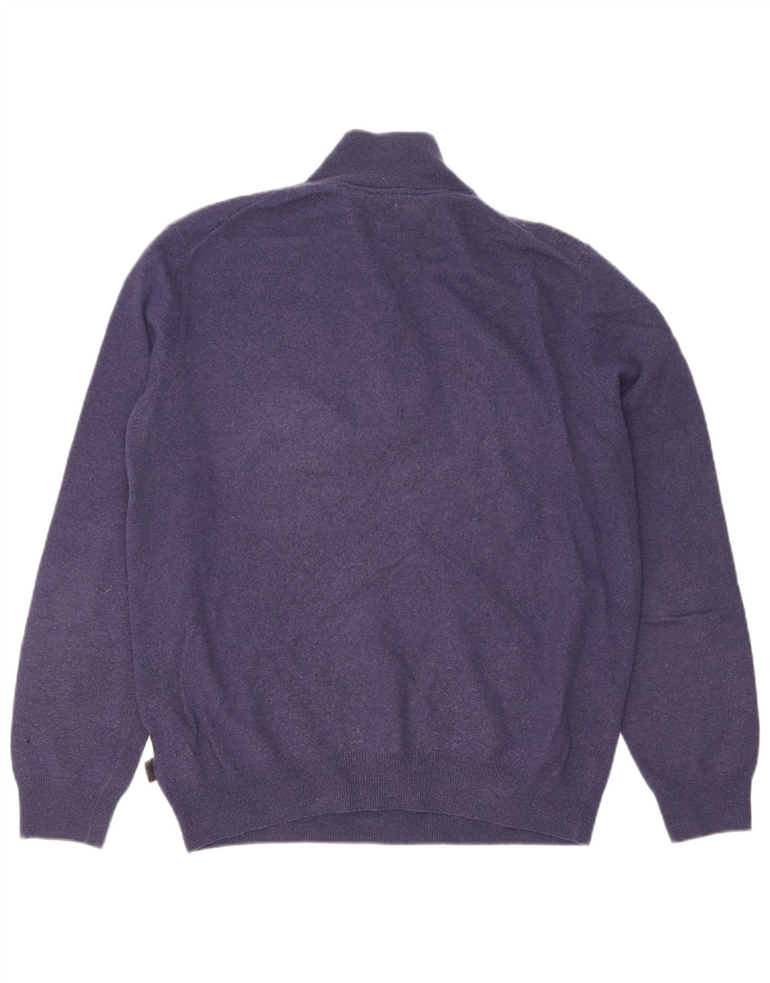 Hugo Boss Maglione da uomo con zip e collo grande in lana vergine blu navy