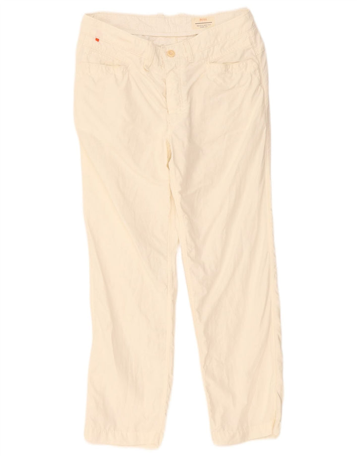 Pantaloni casual vestibilità regolare da donna Hugo Boss W34 L29 Beige