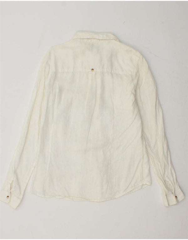 Camicia da donna FAT FACE UK 14 Lino bianco sporco medio