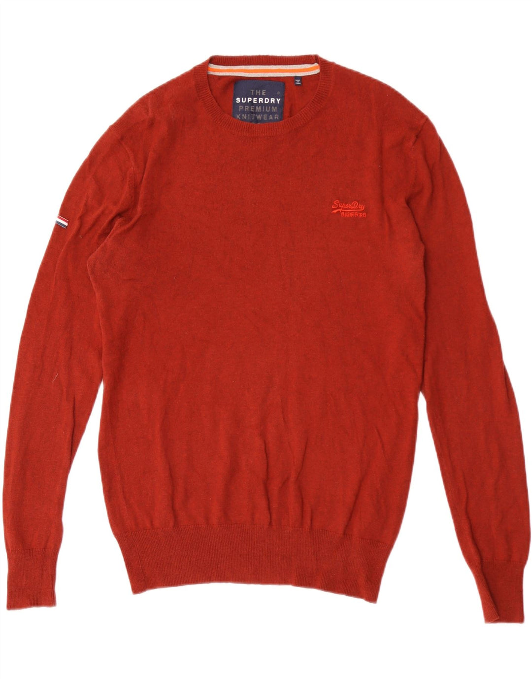 Maglione da uomo girocollo SUPERDRY in cotone marrone medio