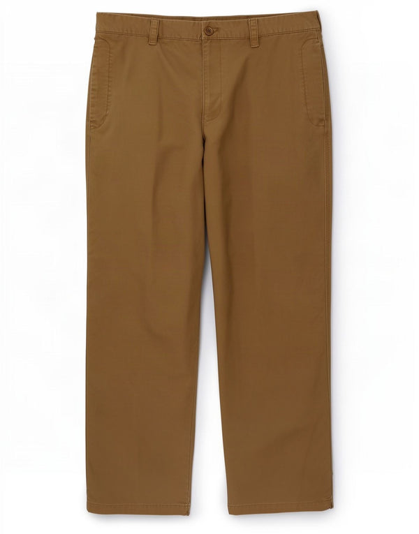 Pantaloni chino dritti da uomo Izod W38 L30 in cotone beige