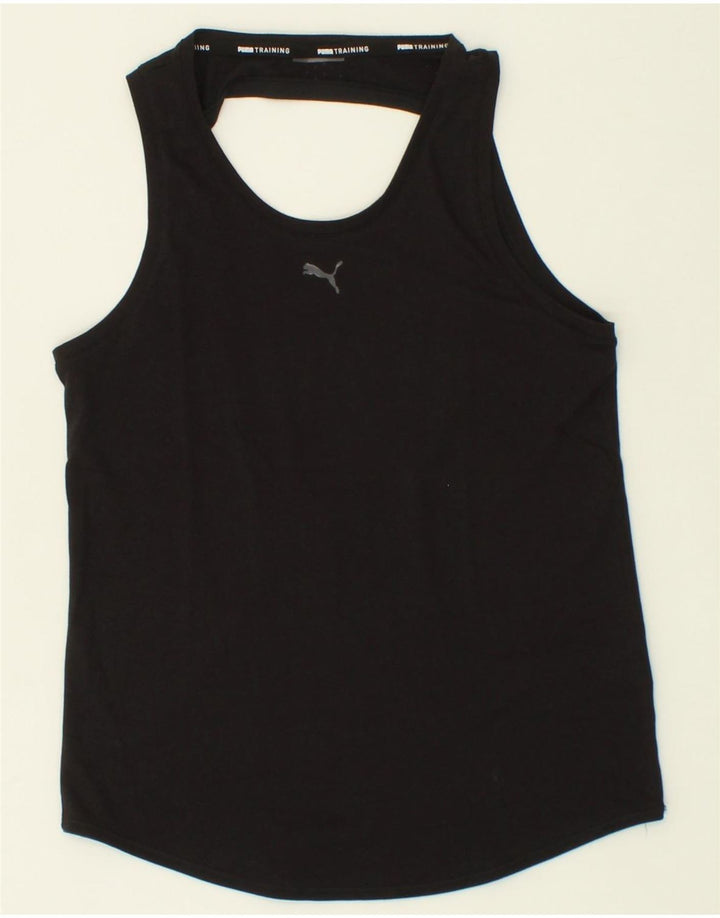 PUMA Womens Vest Top UK 10 Small Black Polyester Vintage Puma and Second-Hand Puma from Messina Hembry 