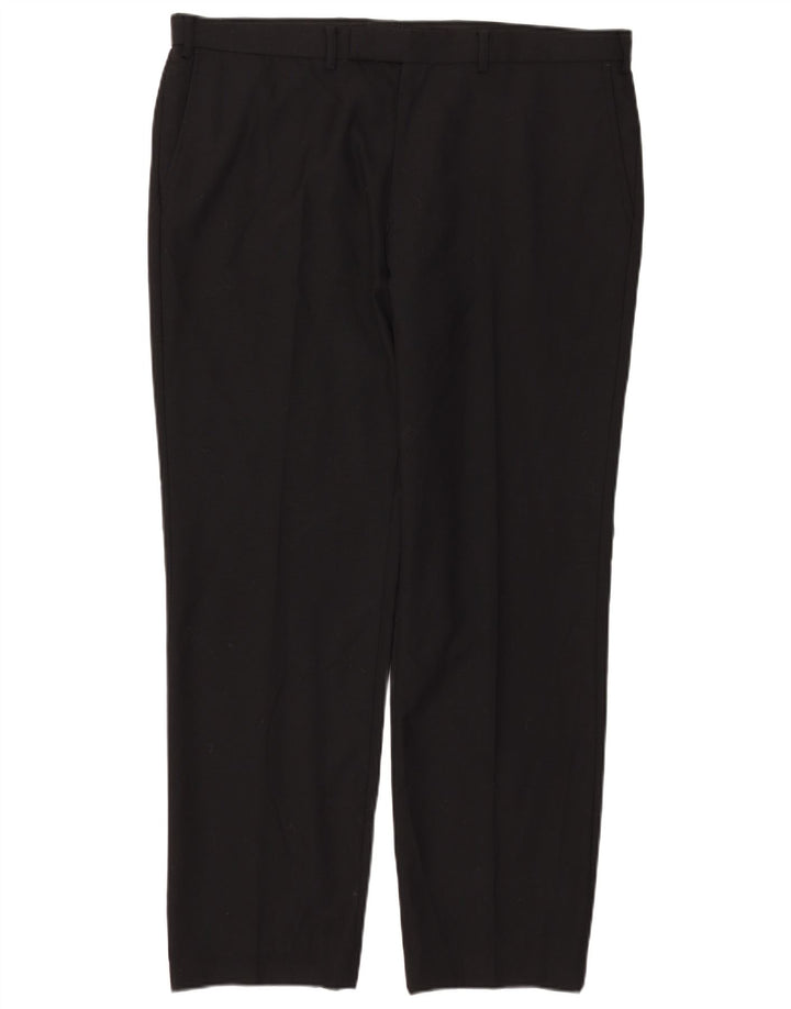 Pantaloni da abito dritti autografi da uomo Marks & Spencer W40 L31 neri