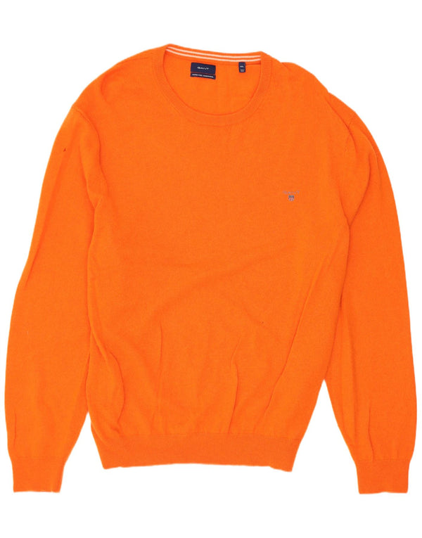 Maglione maglione girocollo da uomo Gant 4XL lana d'agnello arancione
