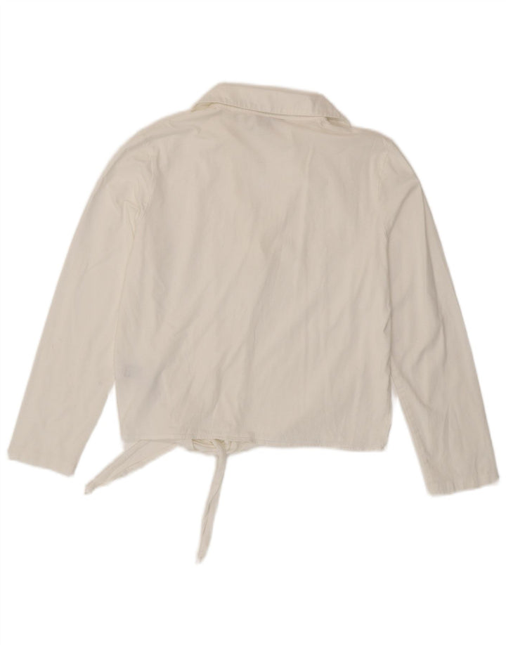 MASSIMO DUTTI Camicia pullover da donna Camicetta UK 6 XS Cotone bianco