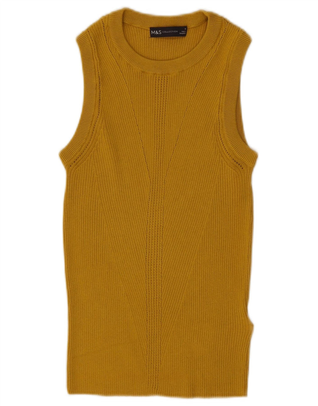 Canotta da donna Marks & Spencer UK 10 piccola viscosa gialla