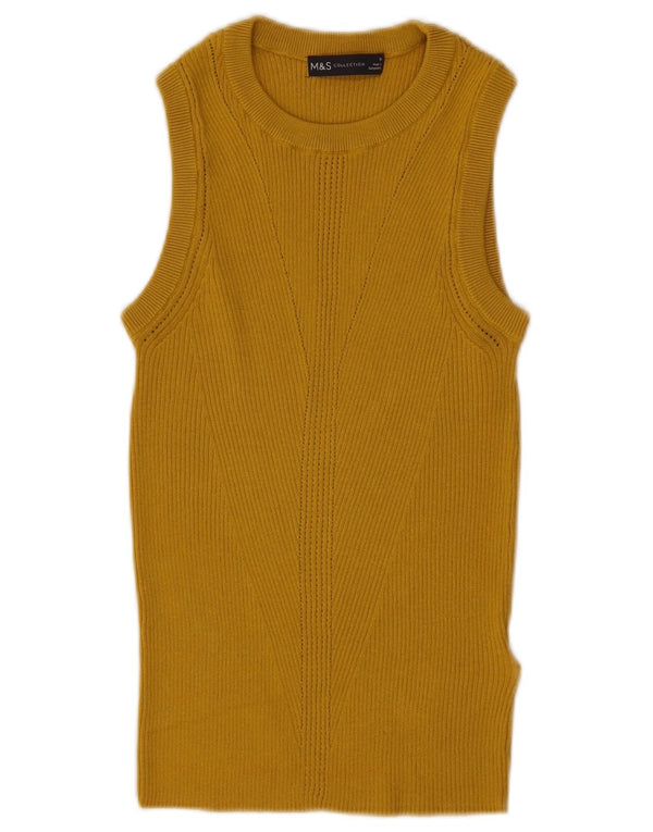 Canotta da donna Marks & Spencer UK 10 piccola viscosa gialla