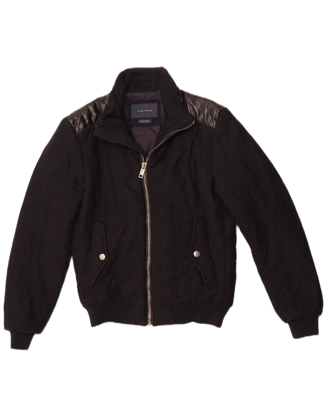 Giubbotto bomber da uomo ZARA UK 36 piccolo poliestere blu navy