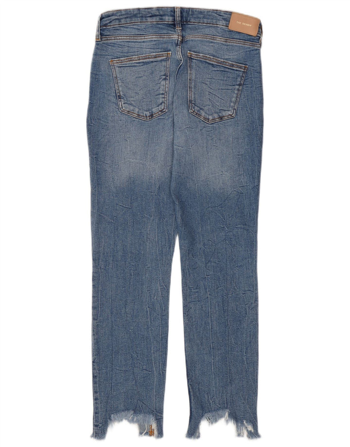Jeans corti effetto invecchiato Zara da donna EU 40 medio W30 L27 blu