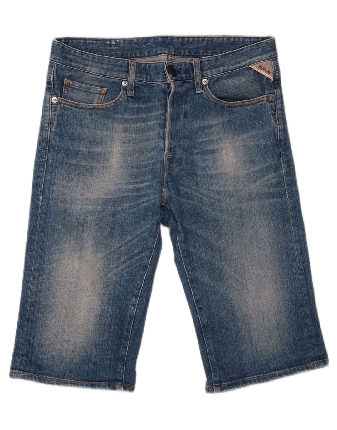 Pantaloncini di jeans da uomo Replay W30 cotone blu medio