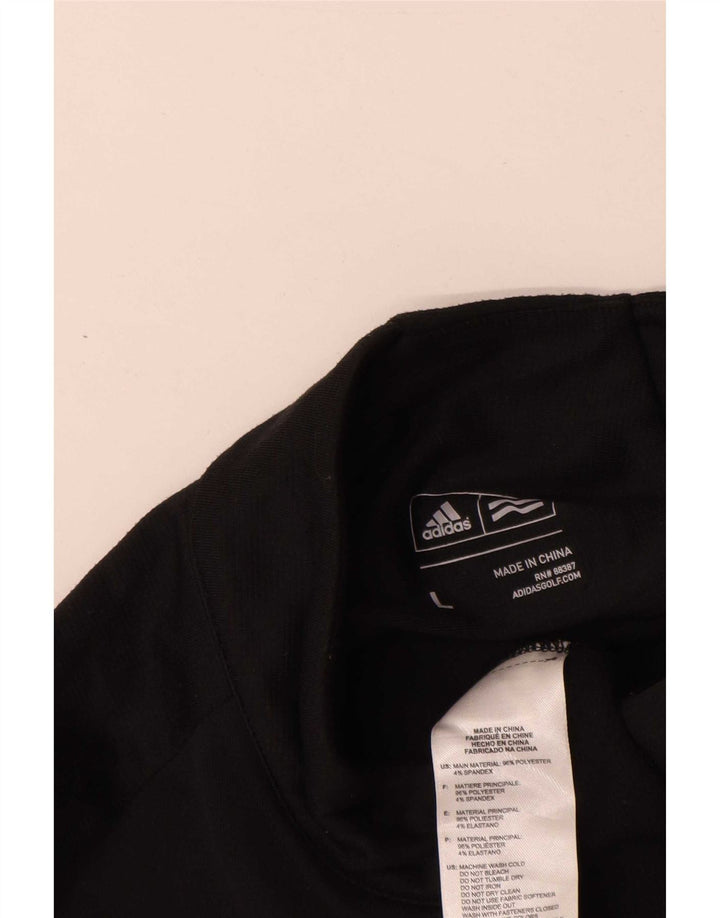 Adidas Uomo Zip Neck Pullover Tuta Top Large Nero Poliestere