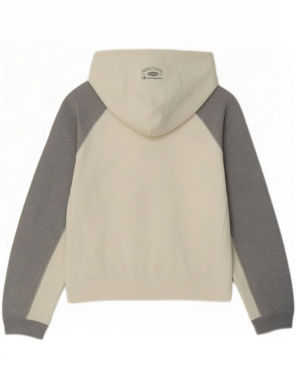 Felpa con cappuccio grafica da donna Champion UK 10 Small Cotone color block bianco