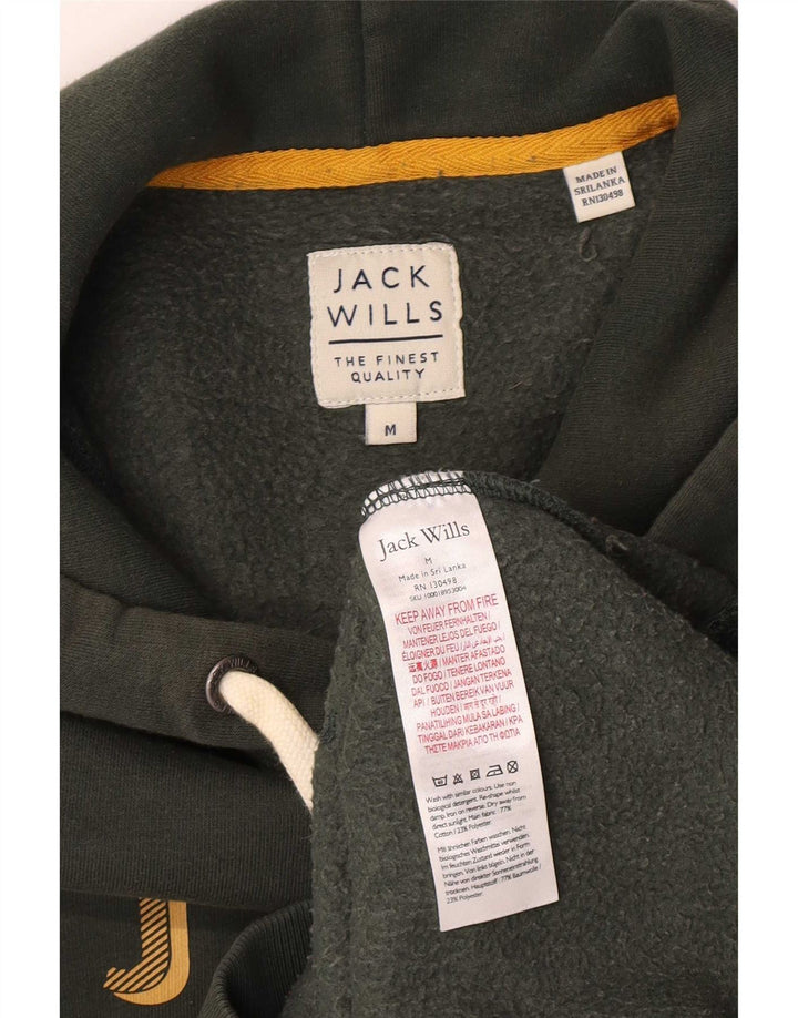 Maglione con cappuccio grafico da uomo Jack Wills in cotone verde medio