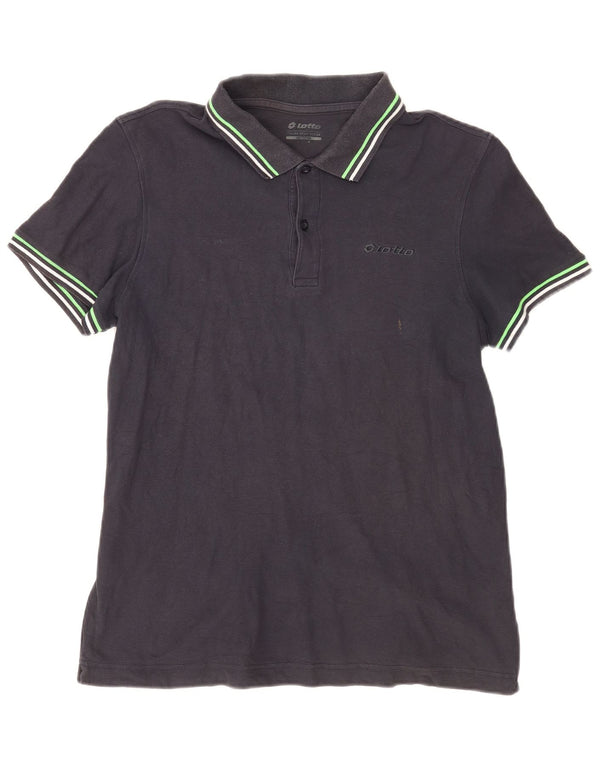 Polo da uomo Lotto in cotone medio blu navy