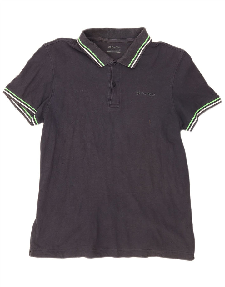 Polo da uomo Lotto in cotone medio blu navy
