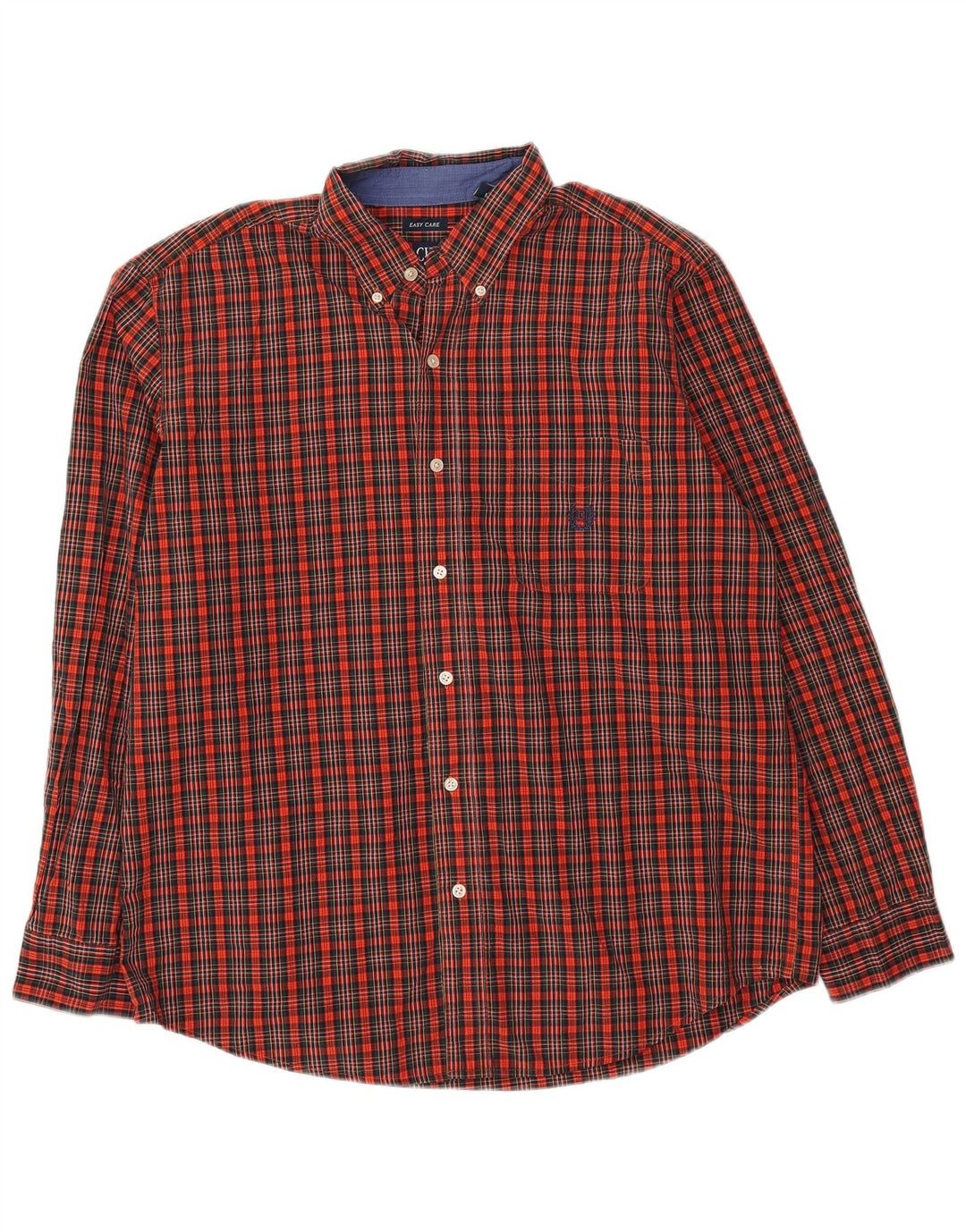 Camicia da uomo Chaps Large in cotone a quadri arancioni