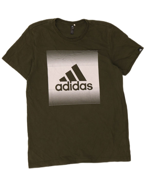 T-shirt grafica da uomo Adidas Top grande in cotone verde
