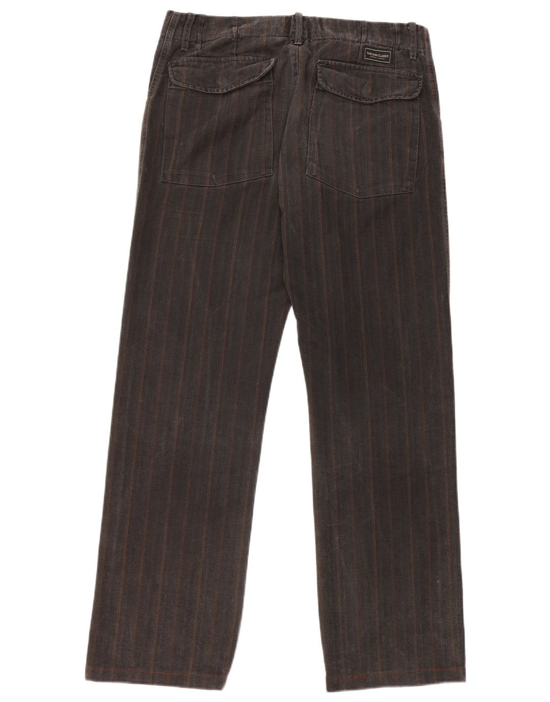 Pantaloni casual dritti da uomo Marlboro Classics W32 L30 grigio a spina di pesce