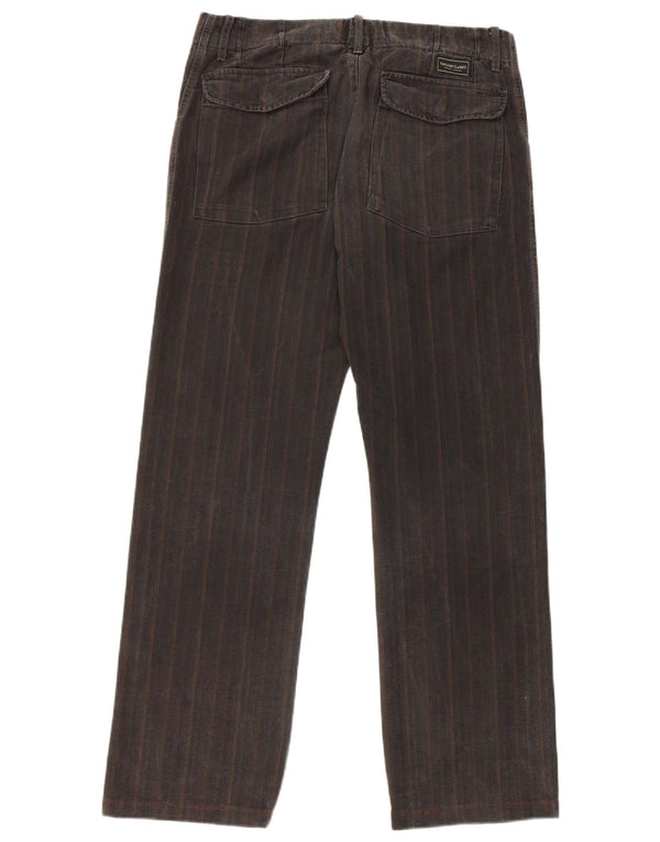 Pantaloni casual dritti da uomo Marlboro Classics W32 L30 grigio a spina di pesce