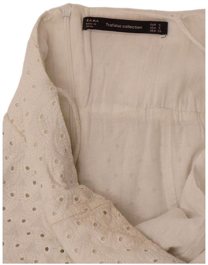 Tutina corta da donna Zara UK 10 piccola bianca