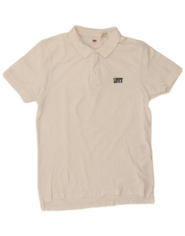 Polo Levi's da uomo in cotone bianco medio