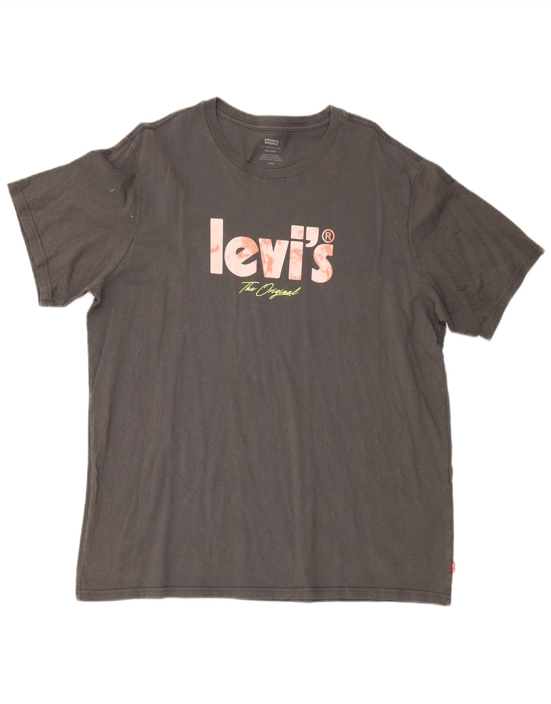 T-shirt grafica rilassata da uomo Levi's Top grande in cotone grigio