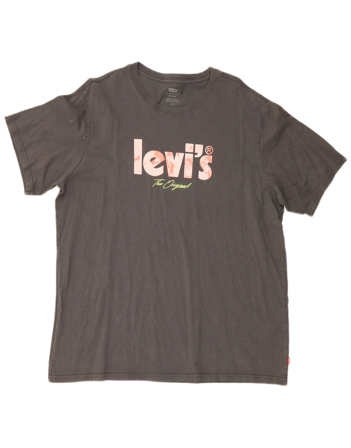 T-shirt grafica rilassata da uomo Levi's Top grande in cotone grigio