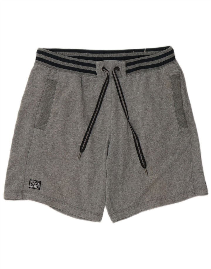 Pantaloncini sportivi grafici da uomo Puma grandi in cotone grigio