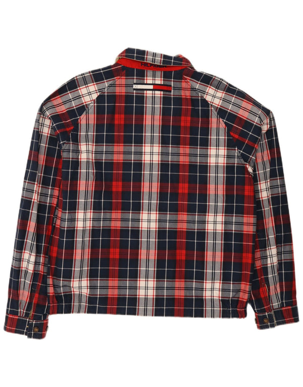 TOMMY HILFIGER Giacca reversibile da uomo UK 38 Nylon medio a quadri blu navy
