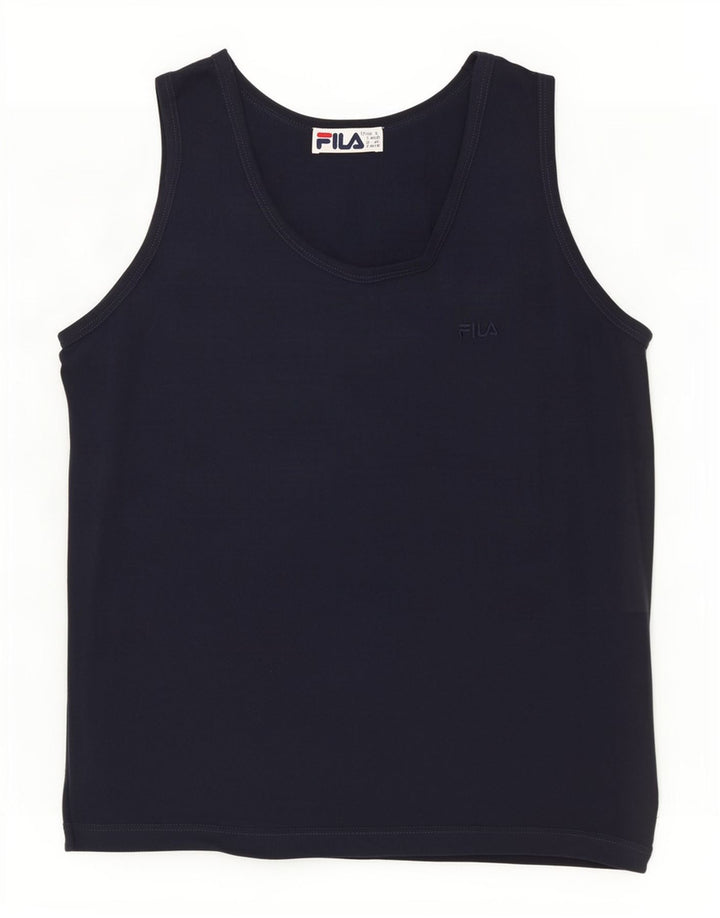 Canotta Fila da uomo piccola in cotone blu navy