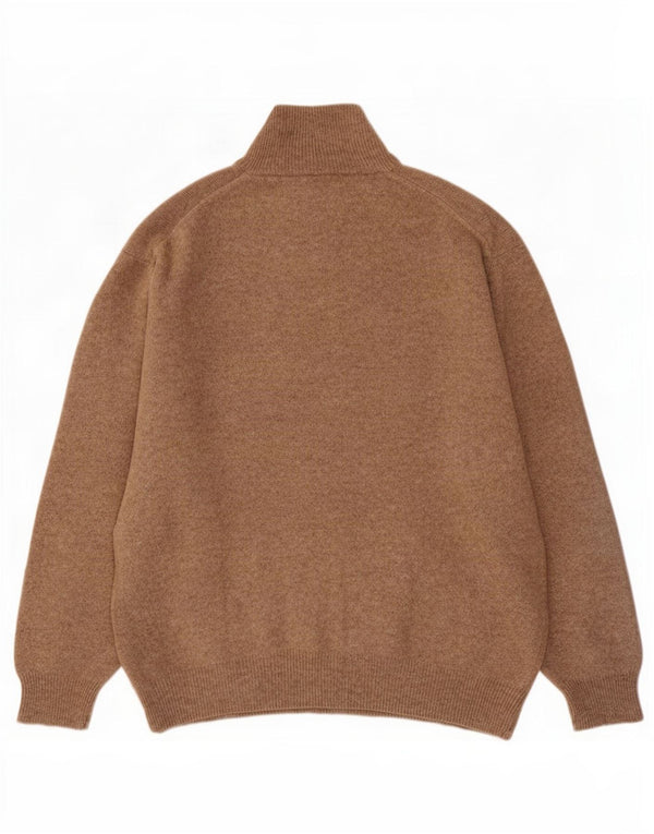 Maglione Kappa da uomo con zip e collo 2XL in lana marrone